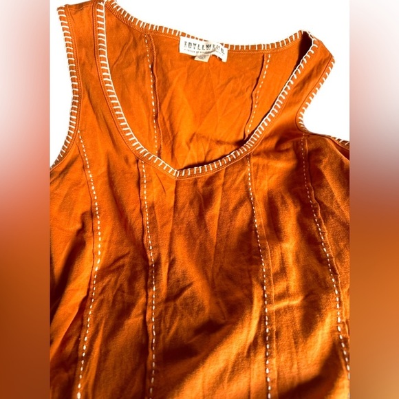 Idyllwind by Miranda Lambert large tumeric colored tank top with topstitch EUC - Picture 1 of 8